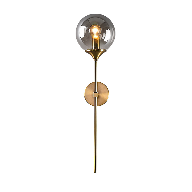 Single Globe Vertical Wall Light Fixture