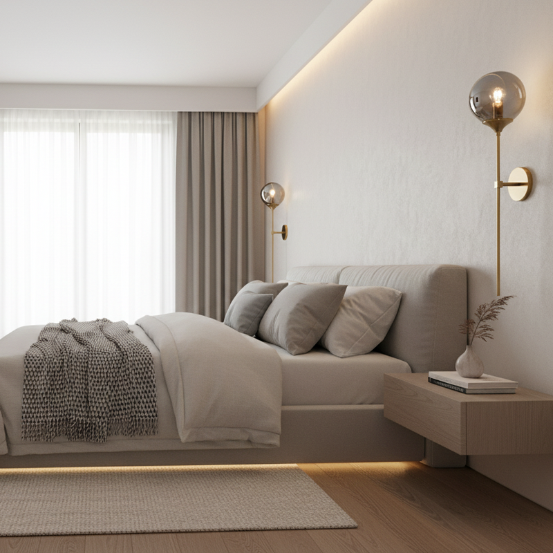 Single Globe Vertical Wall Light Fixture