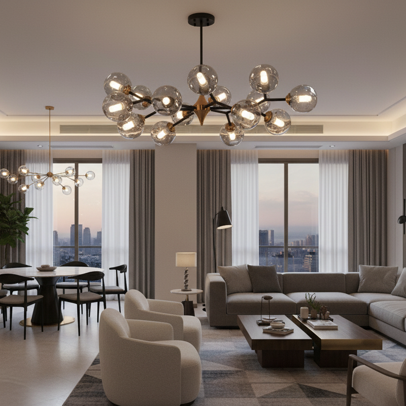 Multi Globe Branch Style Ceiling Light Fixture