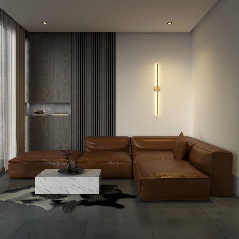 Slim Vertical Black LED Wall Light Fixture