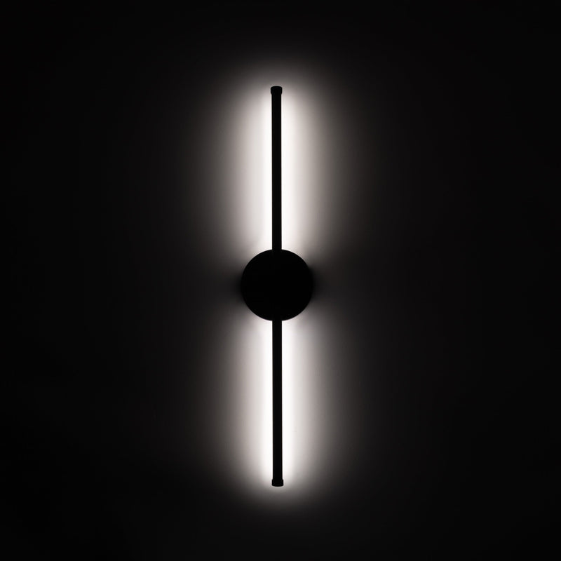 Slim Vertical Black LED Wall Light Fixture