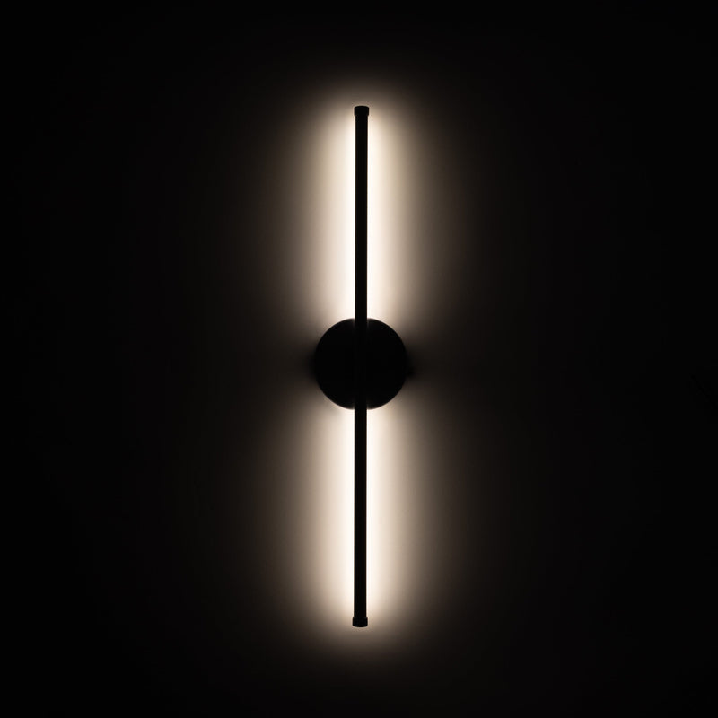 Slim Vertical Black LED Wall Light Fixture
