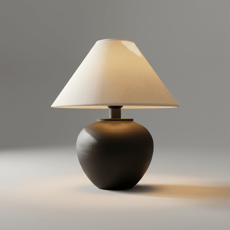 Zaevia Kaito Matte Black Ceramic Table Lamp - Table Lamp | Zaevia