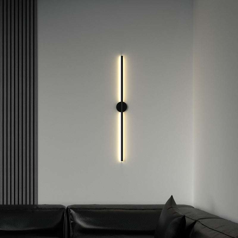 Slim Vertical Black LED Wall Light Fixture