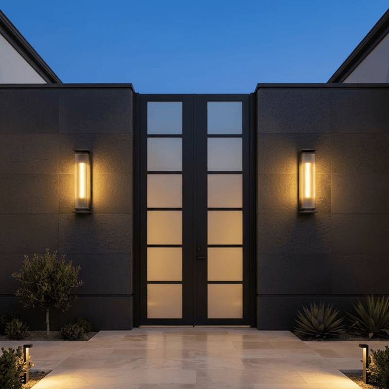 Alistair Architectural Fluted Solar Outdoor Sconce - Wall Light | Zaevia