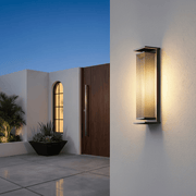 Alistair Architectural Fluted Solar Outdoor Sconce - Wall Light | Zaevia