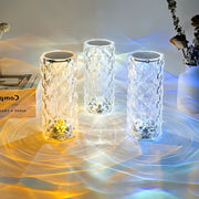 Zaevia Stellar Cube – Multifaceted Glass & Polished Chrome Rechargeable Lamp - | Zaevia