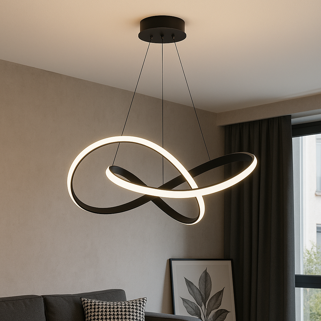 Modern Infinity Loop Integrated LED Pendant Light