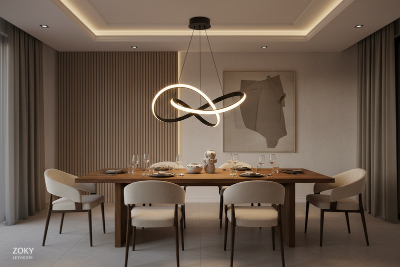 Modern Infinity Loop Integrated LED Pendant Light