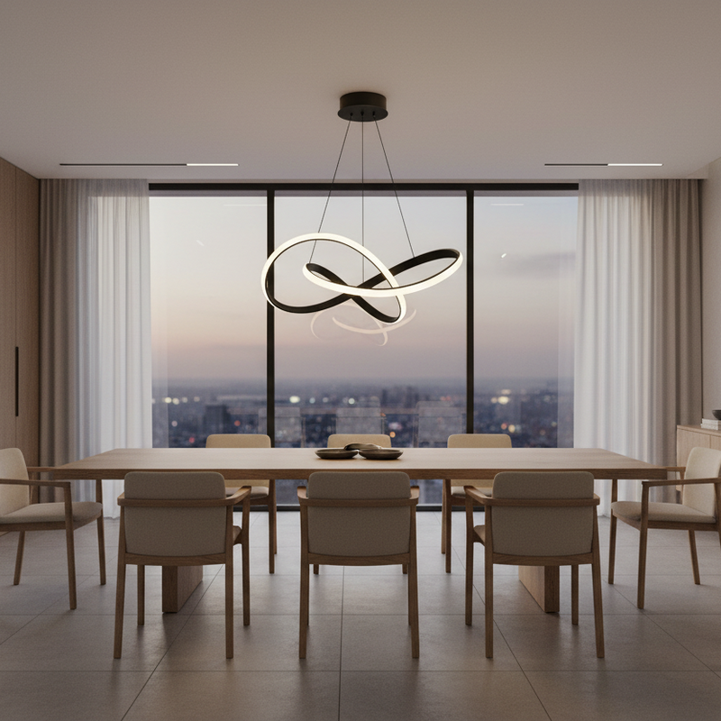 Modern Infinity Loop Integrated LED Pendant Light