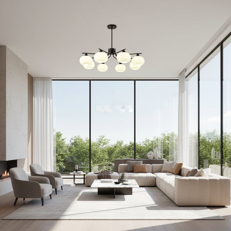 Contemporary Metal Multi Globe Ceiling Light Fixture