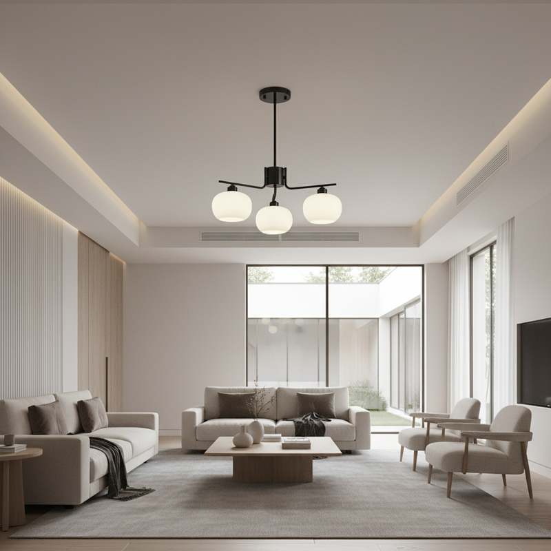 Contemporary Metal Multi Globe Ceiling Light Fixture