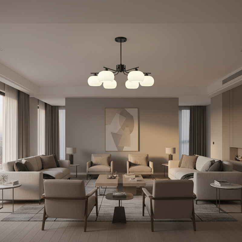 Contemporary Metal Multi Globe Ceiling Light Fixture