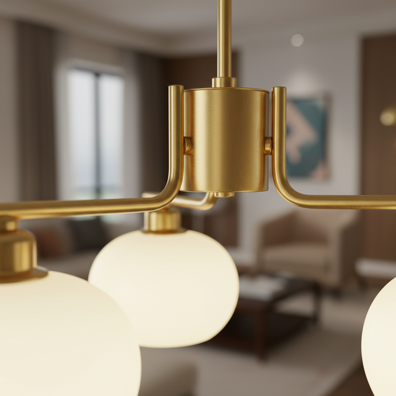 Contemporary Metal Multi Globe Ceiling Light Fixture