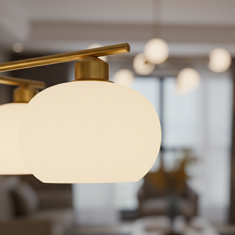 Contemporary Metal Multi Globe Ceiling Light Fixture