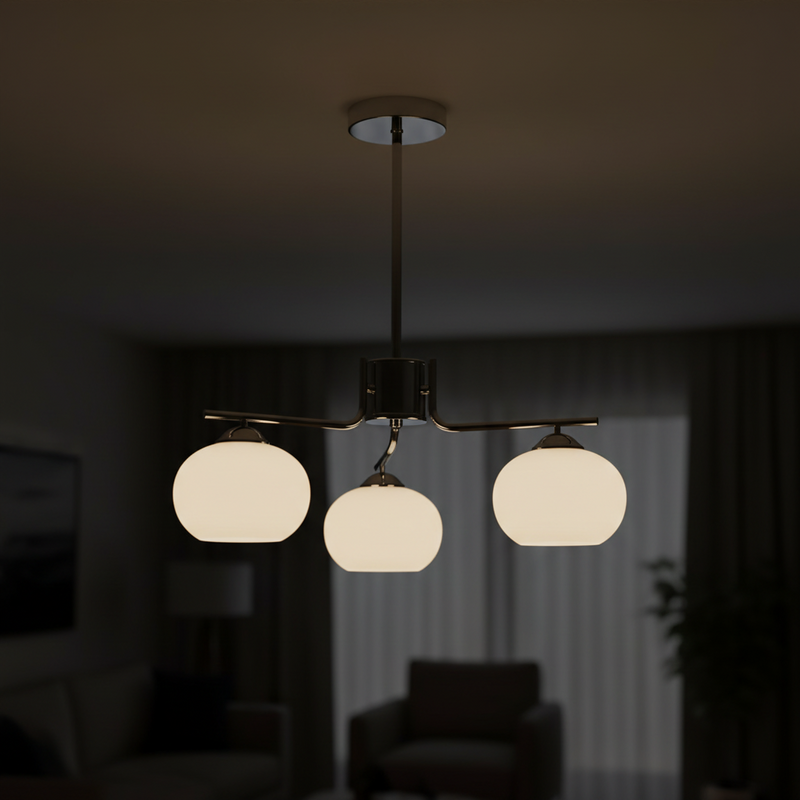 Contemporary Metal Multi Globe Ceiling Light Fixture