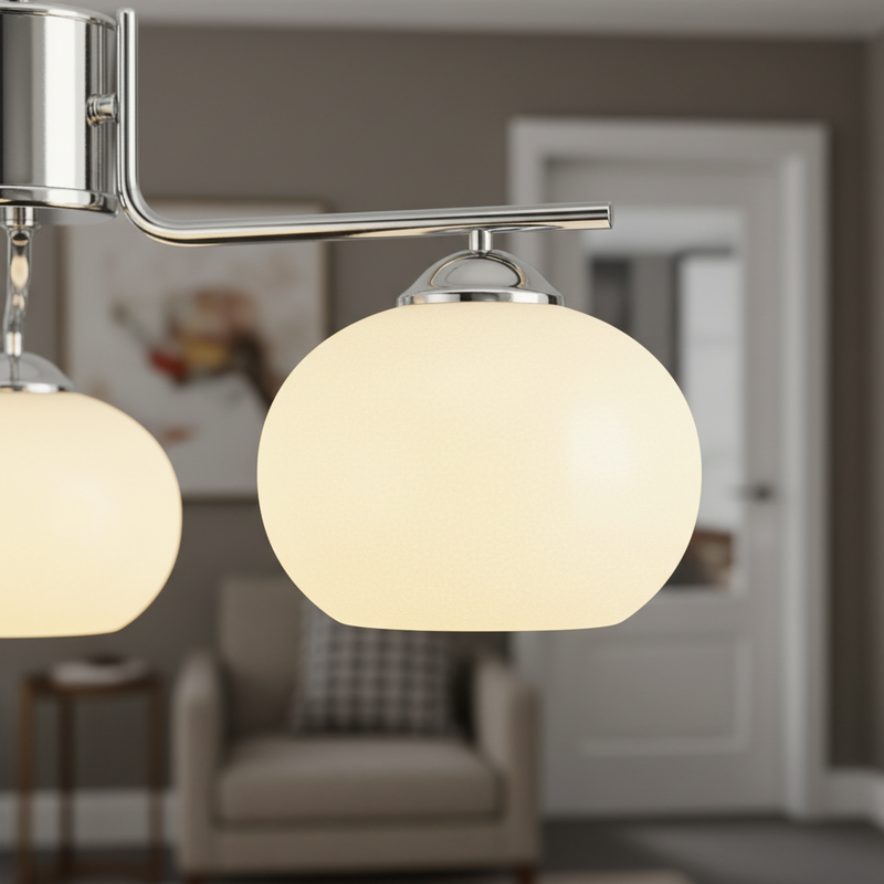 Contemporary Metal Multi Globe Ceiling Light Fixture