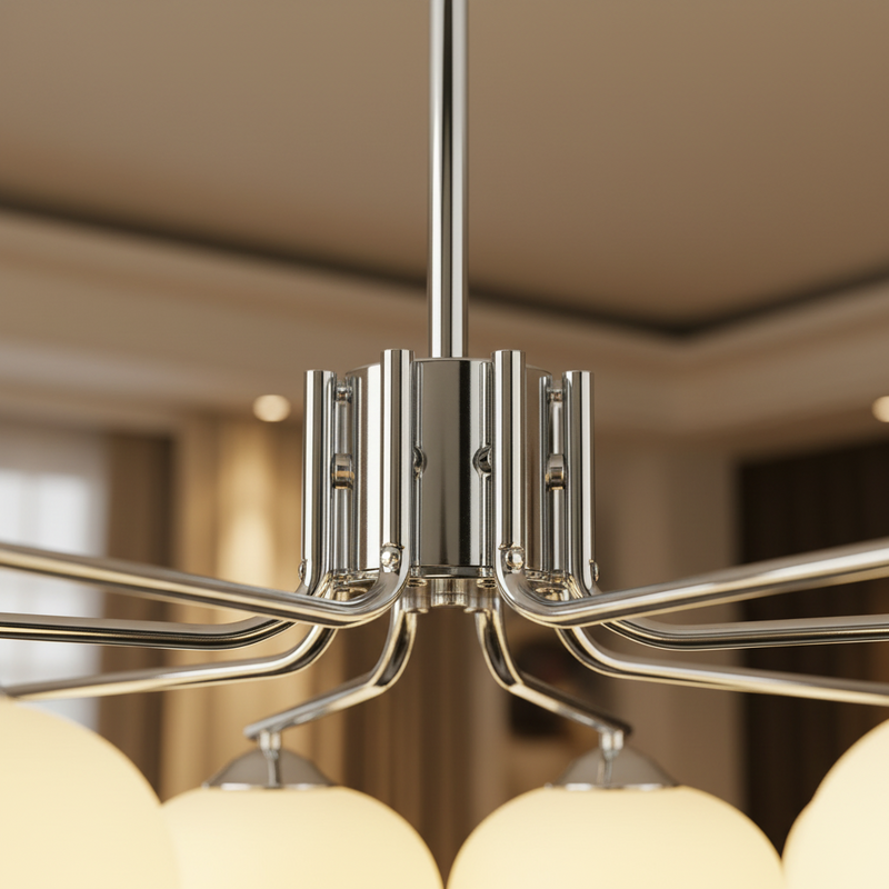 Contemporary Metal Multi Globe Ceiling Light Fixture