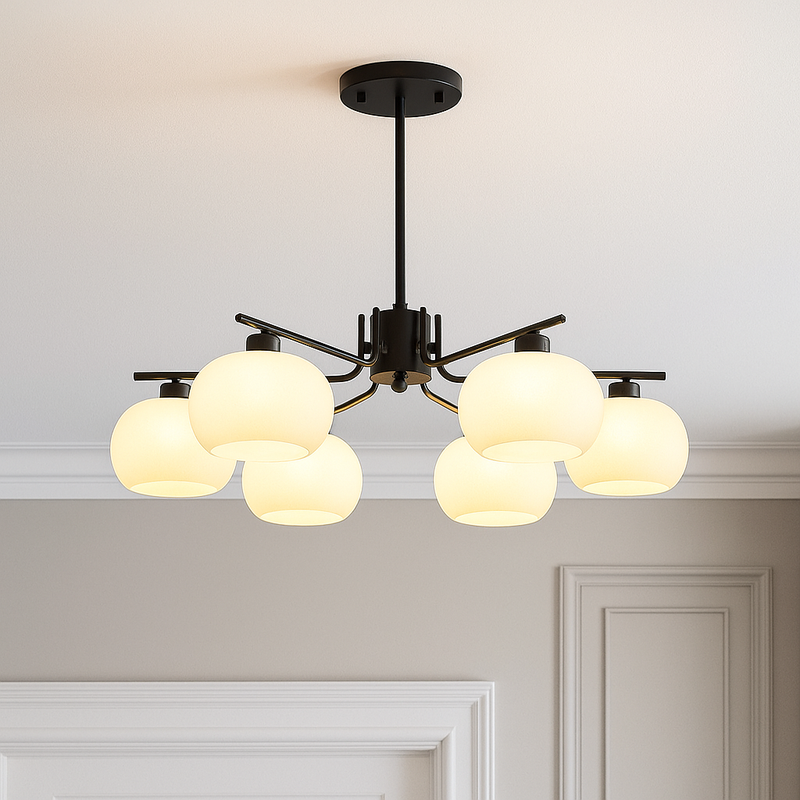 Contemporary Metal Multi Globe Ceiling Light Fixture