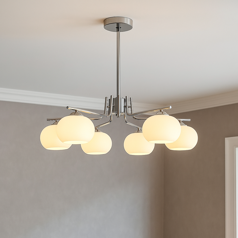 Contemporary Metal Multi Globe Ceiling Light Fixture