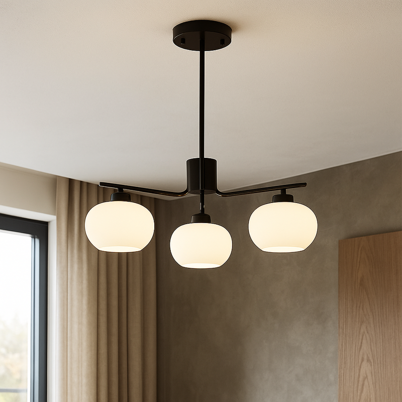 Contemporary Metal Multi Globe Ceiling Light Fixture
