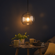 Zaevia Kora: Fluted Dual - Glass Pendant Light - Ceiling Light | Zaevia