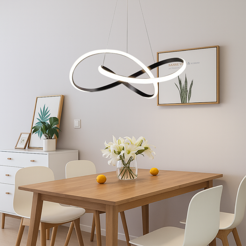 Modern Infinity Loop Integrated LED Pendant Light