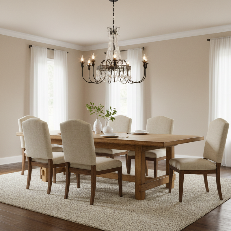 Black Metal Crystal Drop Chandelier