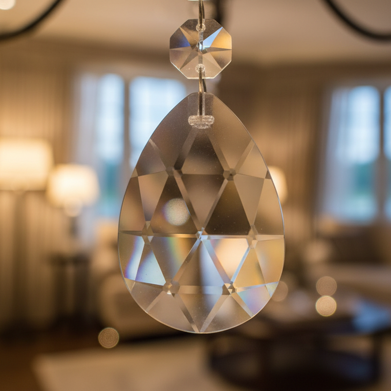 Black Metal Crystal Drop Chandelier