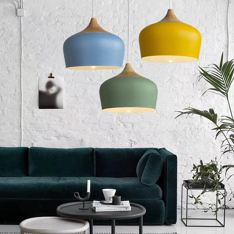 Sora Nordic Wood Accent Minimalist Pendant Light
