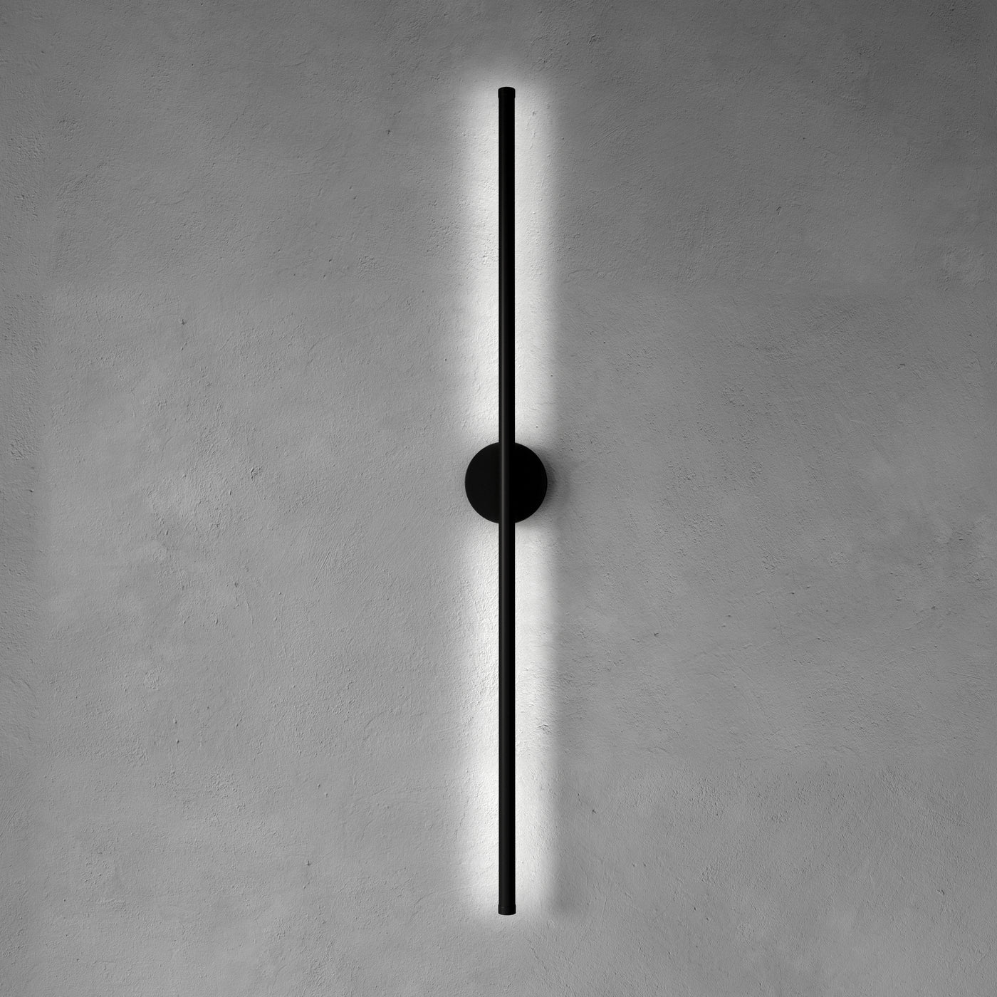 Slim Vertical Black LED Wall Light Fixture
