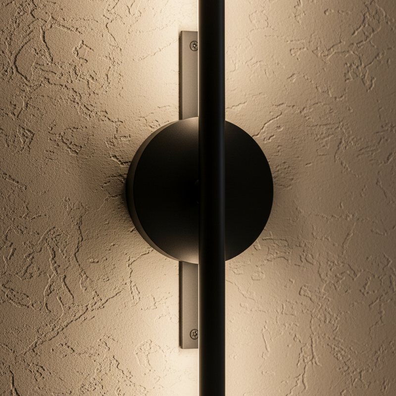 Slim Vertical Black LED Wall Light Fixture