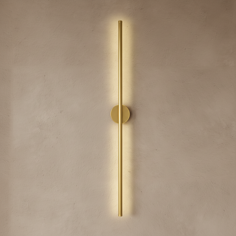 Slim Vertical Black LED Wall Light Fixture