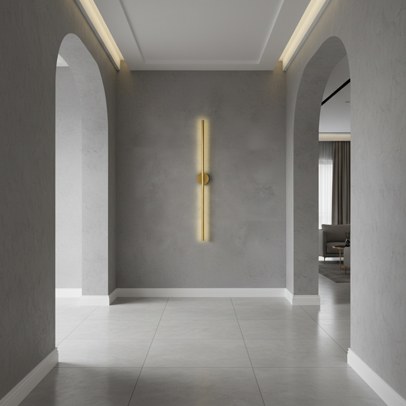 Slim Vertical Black LED Wall Light Fixture