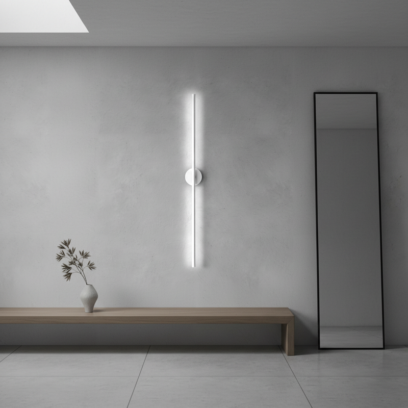 Slim Vertical Black LED Wall Light Fixture