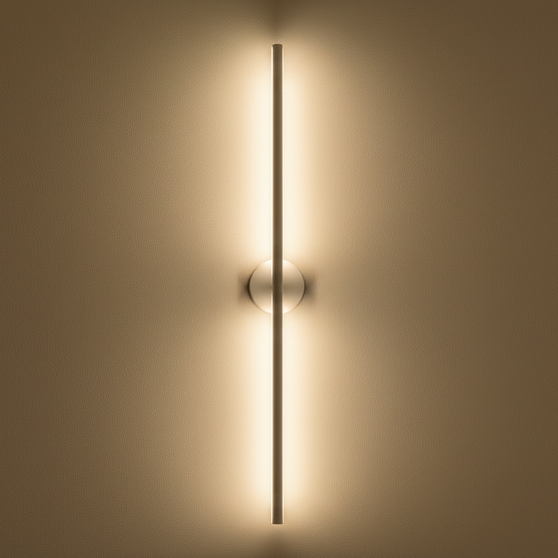 Slim Vertical Black LED Wall Light Fixture