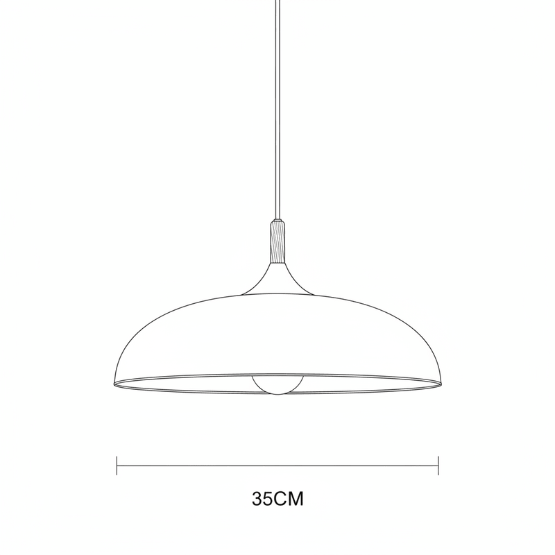 Zaevia Aero Dome: Japandi Wood Accent Pendant Light - Pendant Light | Zaevia
