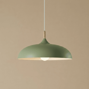 Zaevia Aero Dome: Japandi Wood Accent Pendant Light - Pendant Light | Zaevia