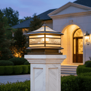 Aethel Brass Pillar Post Light - Lighting > Outdoor Lighting > Outdoor Post Lights > Pillar Lights | Zaevia