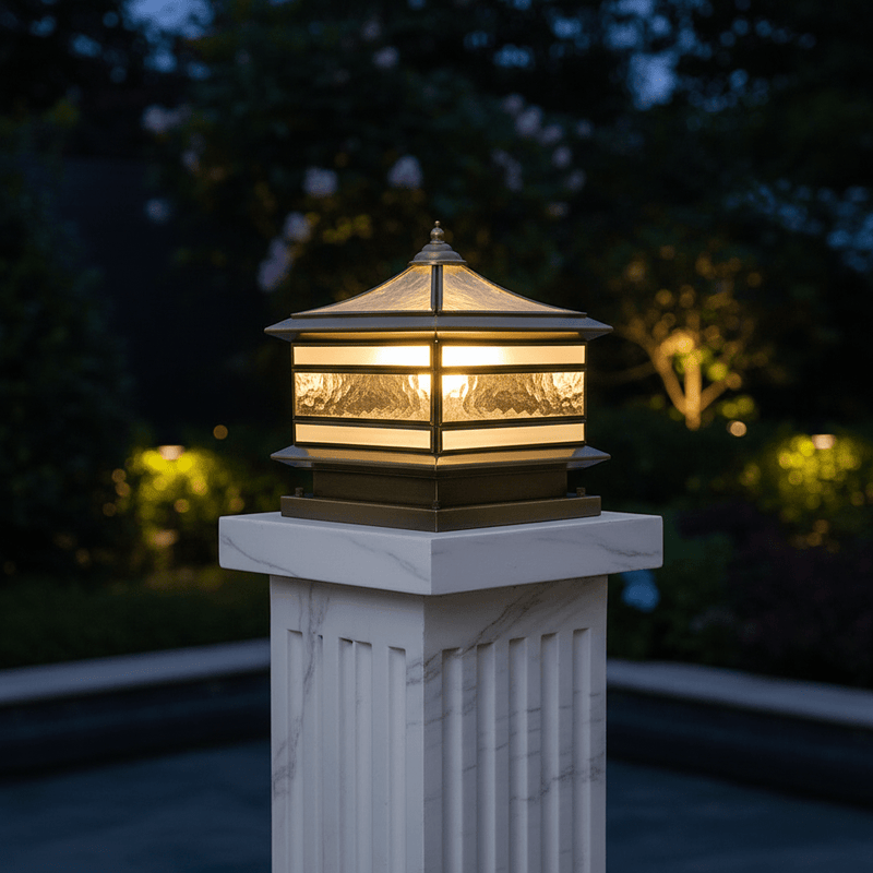 Aethel Brass Pillar Post Light - Lighting > Outdoor Lighting > Outdoor Post Lights > Pillar Lights | Zaevia