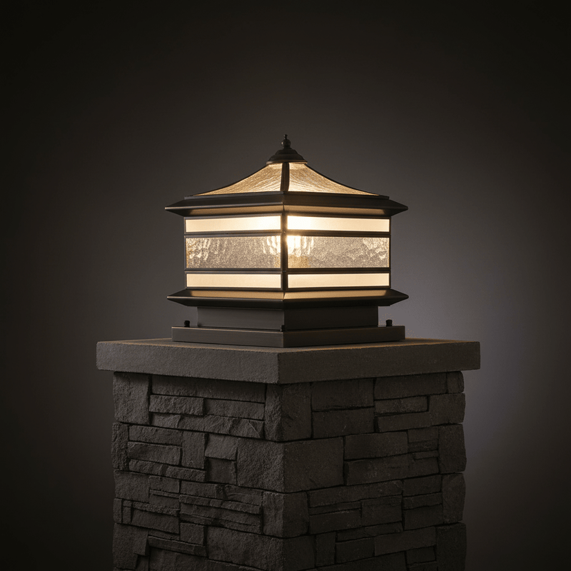 Aethel Brass Pillar Post Light - Lighting > Outdoor Lighting > Outdoor Post Lights > Pillar Lights | Zaevia