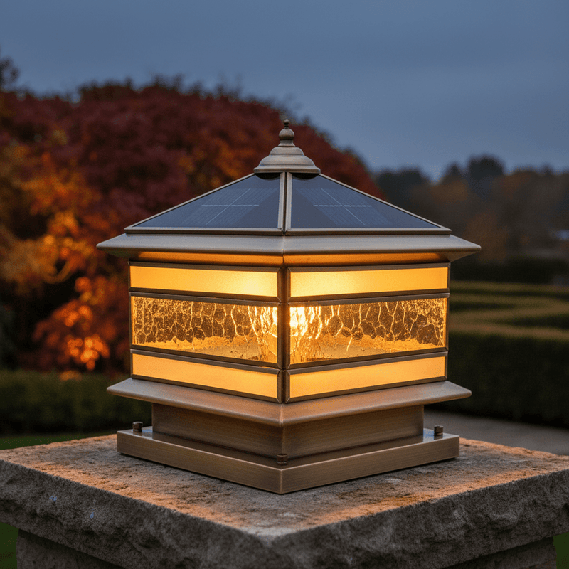 Aethel Brass Pillar Post Light - Lighting > Outdoor Lighting > Outdoor Post Lights > Pillar Lights | Zaevia
