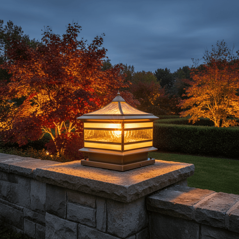 Aethel Brass Pillar Post Light - Lighting > Outdoor Lighting > Outdoor Post Lights > Pillar Lights | Zaevia
