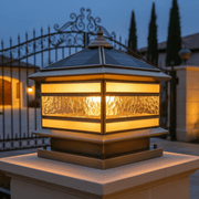 Aethel Brass Pillar Post Light - Lighting > Outdoor Lighting > Outdoor Post Lights > Pillar Lights | Zaevia