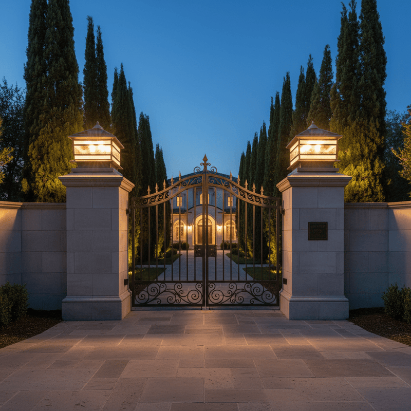 Aethel Brass Pillar Post Light - Lighting > Outdoor Lighting > Outdoor Post Lights > Pillar Lights | Zaevia