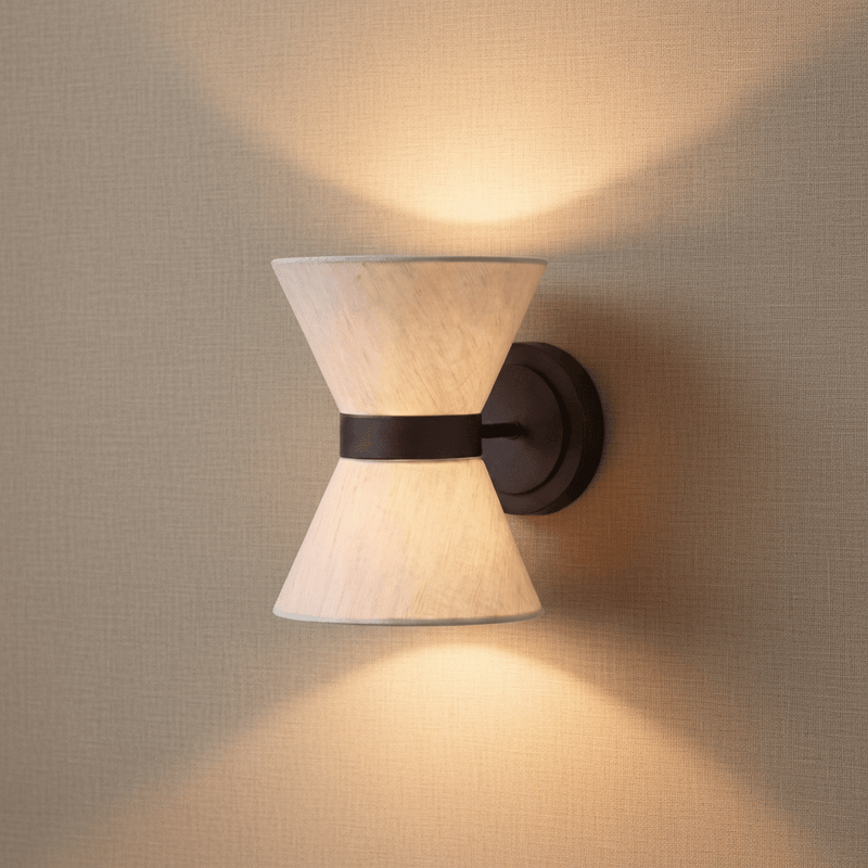 Zaevia Aethel: Hourglass Linen Sconce - Wall Light | Zaevia