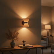 Zaevia Aethel: Hourglass Linen Sconce - Wall Light | Zaevia