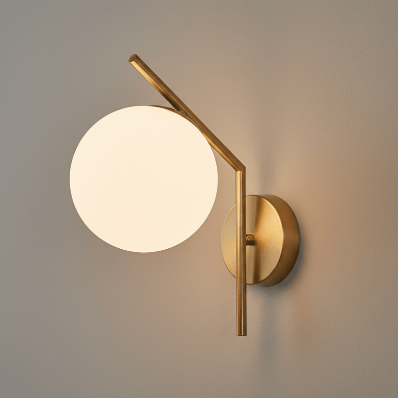 Zaevia Aleta Mid - Century Glass Globe Wall Sconce - Wall Light | Zaevia