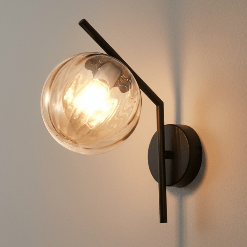Zaevia Aleta Mid - Century Glass Globe Wall Sconce - Wall Light | Zaevia