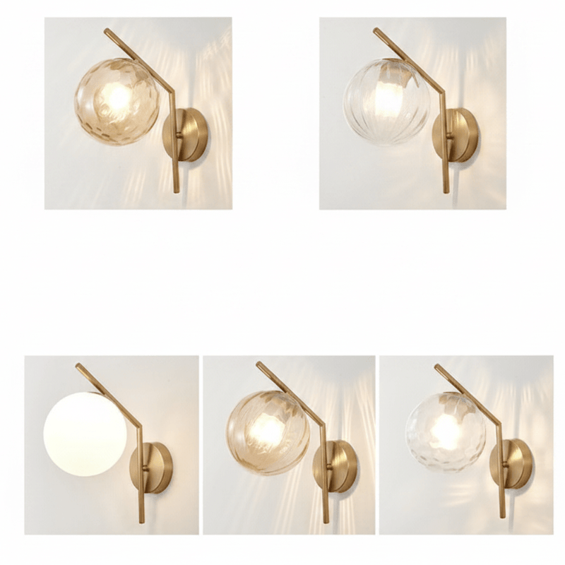 Zaevia Aleta Mid - Century Glass Globe Wall Sconce - Wall Light | Zaevia